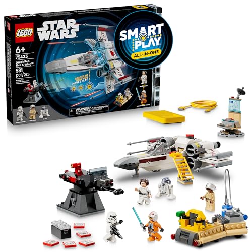 Lego Star Wars Smart Play: Luke&amp;rsquo;s Red Five X-Wing Interactive Building Toy - All-In-One Set - Reacts to How You Move and Play With a Smart Brick - Gift for Boys, Girls, Kids Ages 6+ - 75423