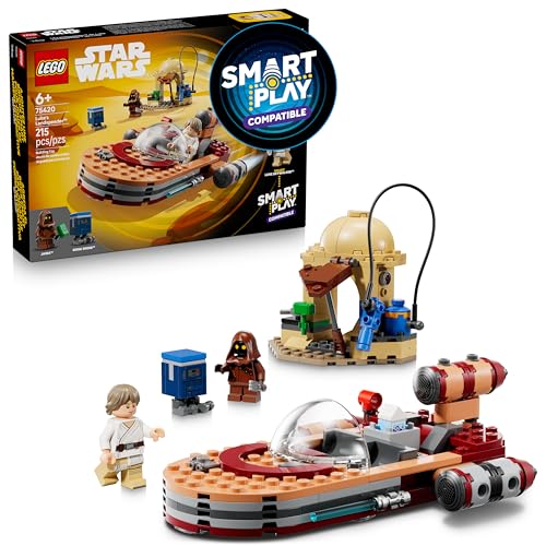 Lego Star Wars Smart Play: Luke&amp;rsquo;s Landspeeder - Building Toy for Action Play - Compatible Set With a Smart Tag and 2 Minifigures - Gift for Boys, Girls and Kids Ages 6+ - 75420