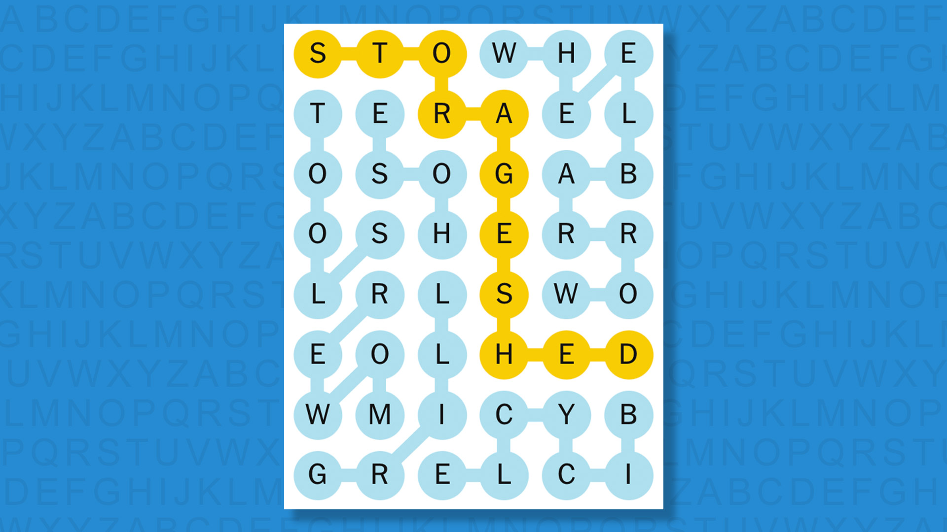 NYT Strands answers for game 771 on a blue background