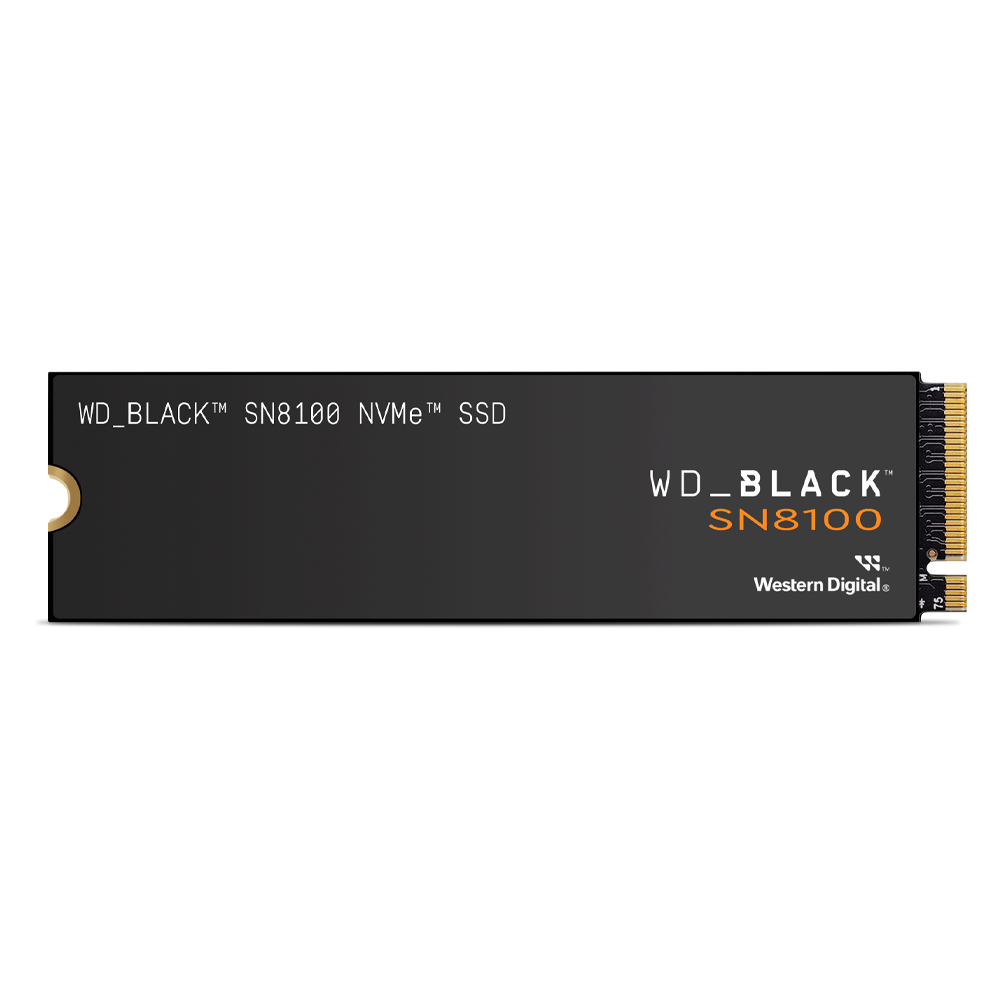 A WD_Black SN8100 ssd against a white background