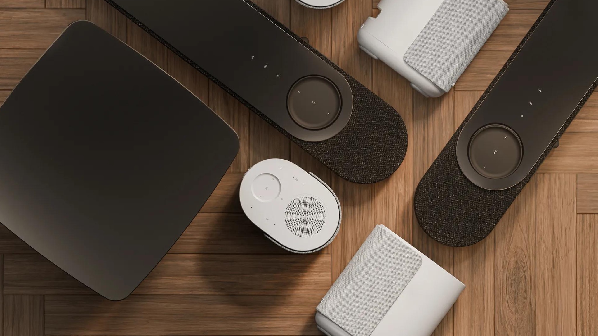 Family photo of the Bose Lifestyle Ultra range shot from above showing different colors