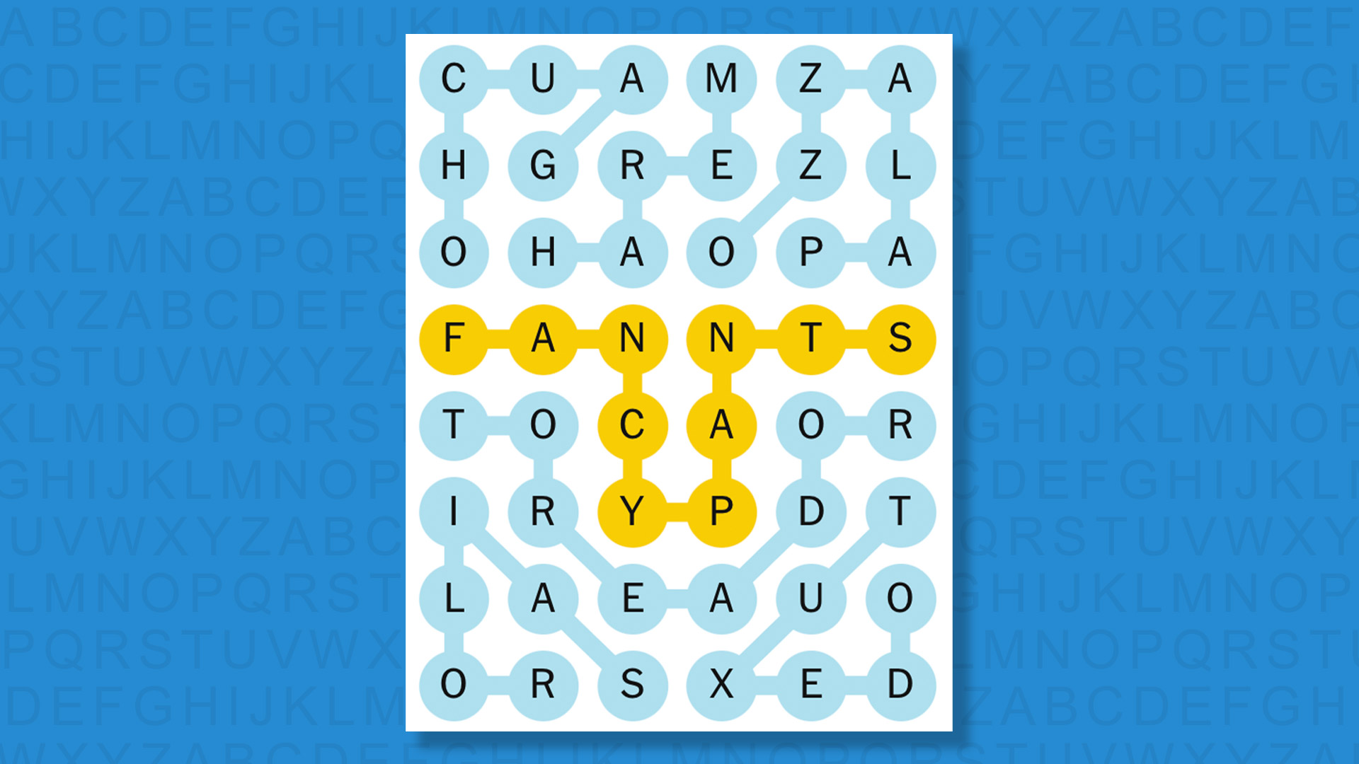 NYT Strands answers for game 800 on a blue background