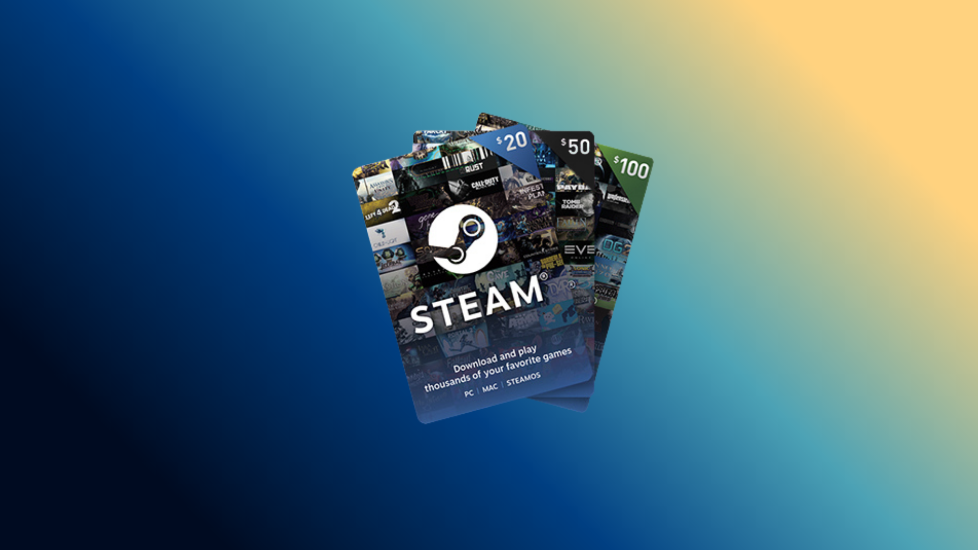 Steam gift cards