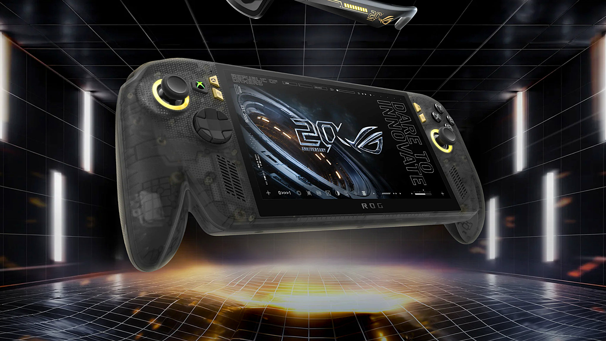 Render of the Asus ROG Xbox Ally X20 handheld