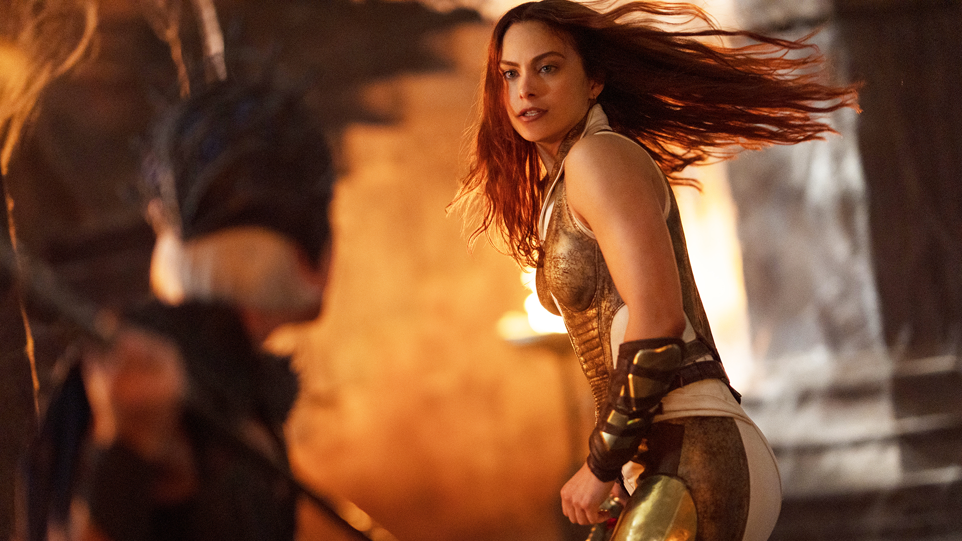 Teela getting ready to fight Evil Lyn in Amazon's Masters of the Universe movie