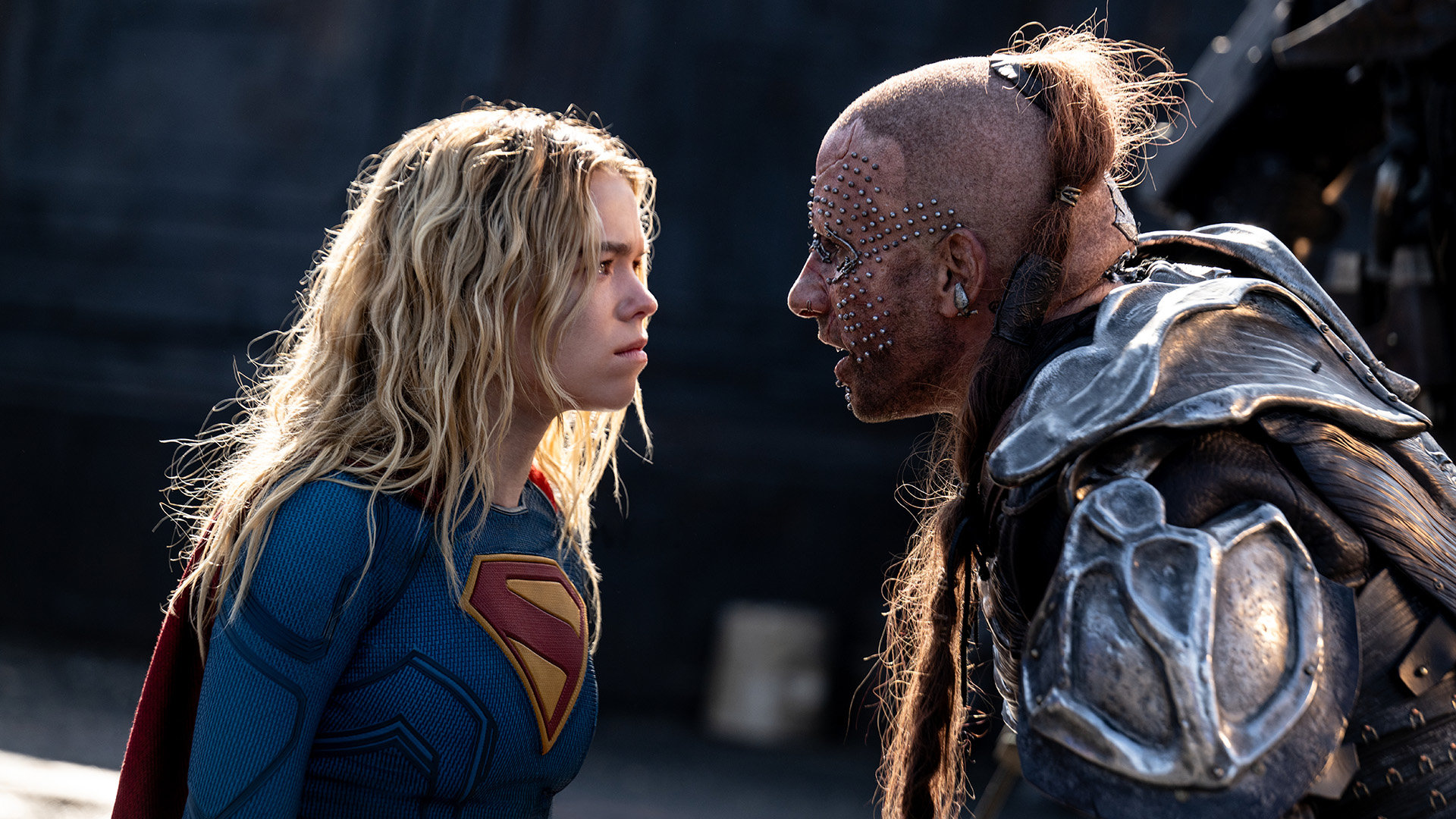 Kara Zor-El and Krem staring at each other in Supergirl