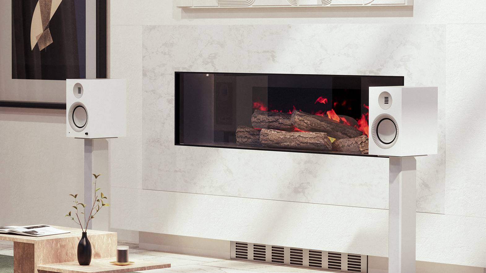 The Kanto Tuk Grand straddling a fireplace.