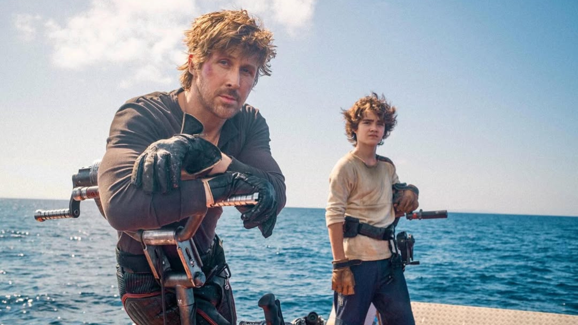A behind-the-scenes image of Ryan Gosling and Flynn Gray for Star Wars: Starfighter