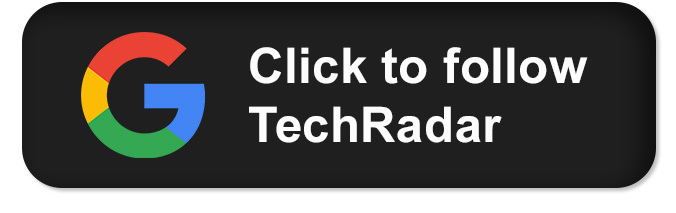 Google logo on a black background next to text reading 'Click to follow TechRadar'