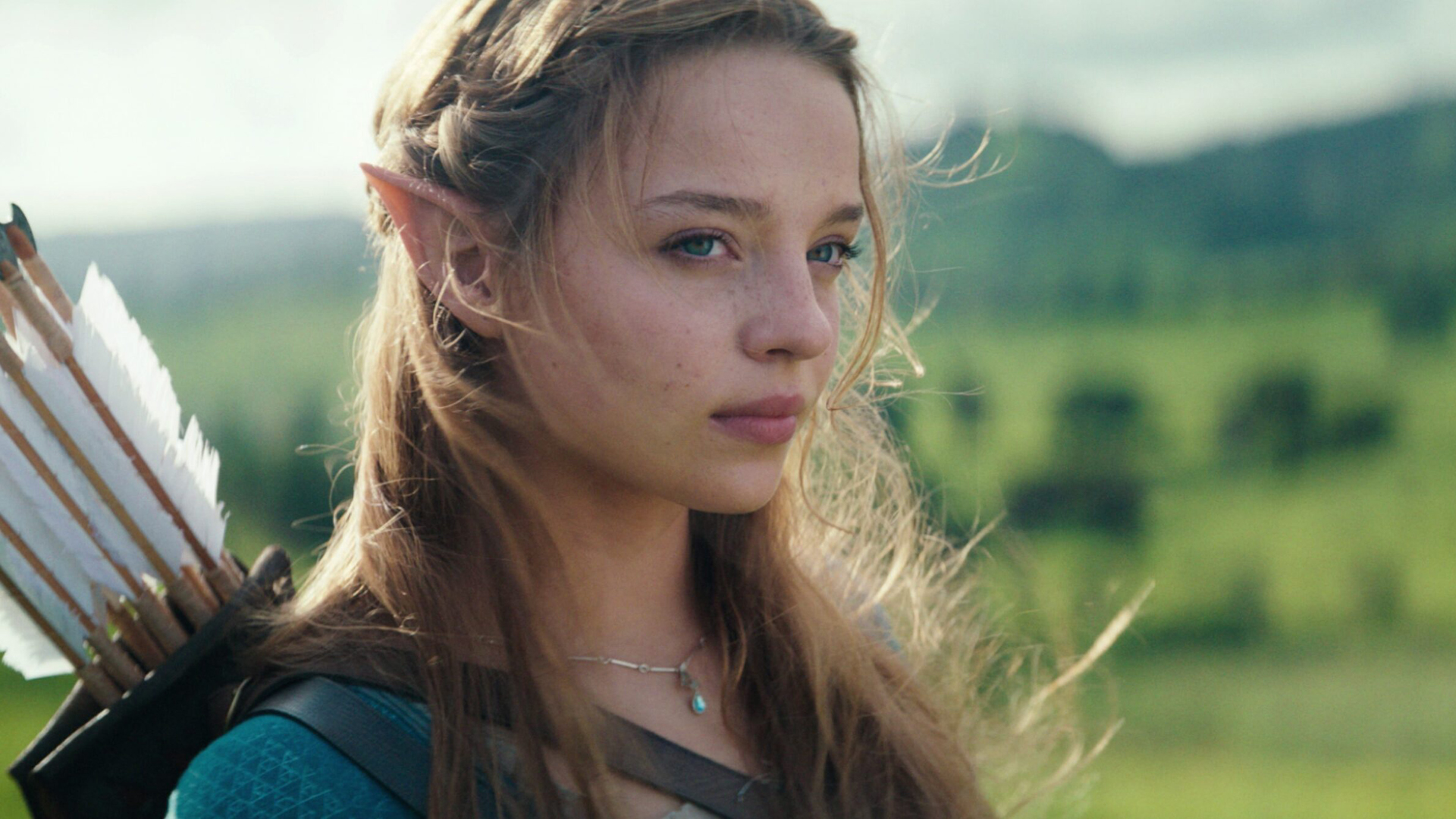 A close up of Bo Bragason's Zelda in The Legend of Zelda movie